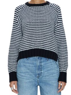 pistola adina stripe sweater in midnight/white