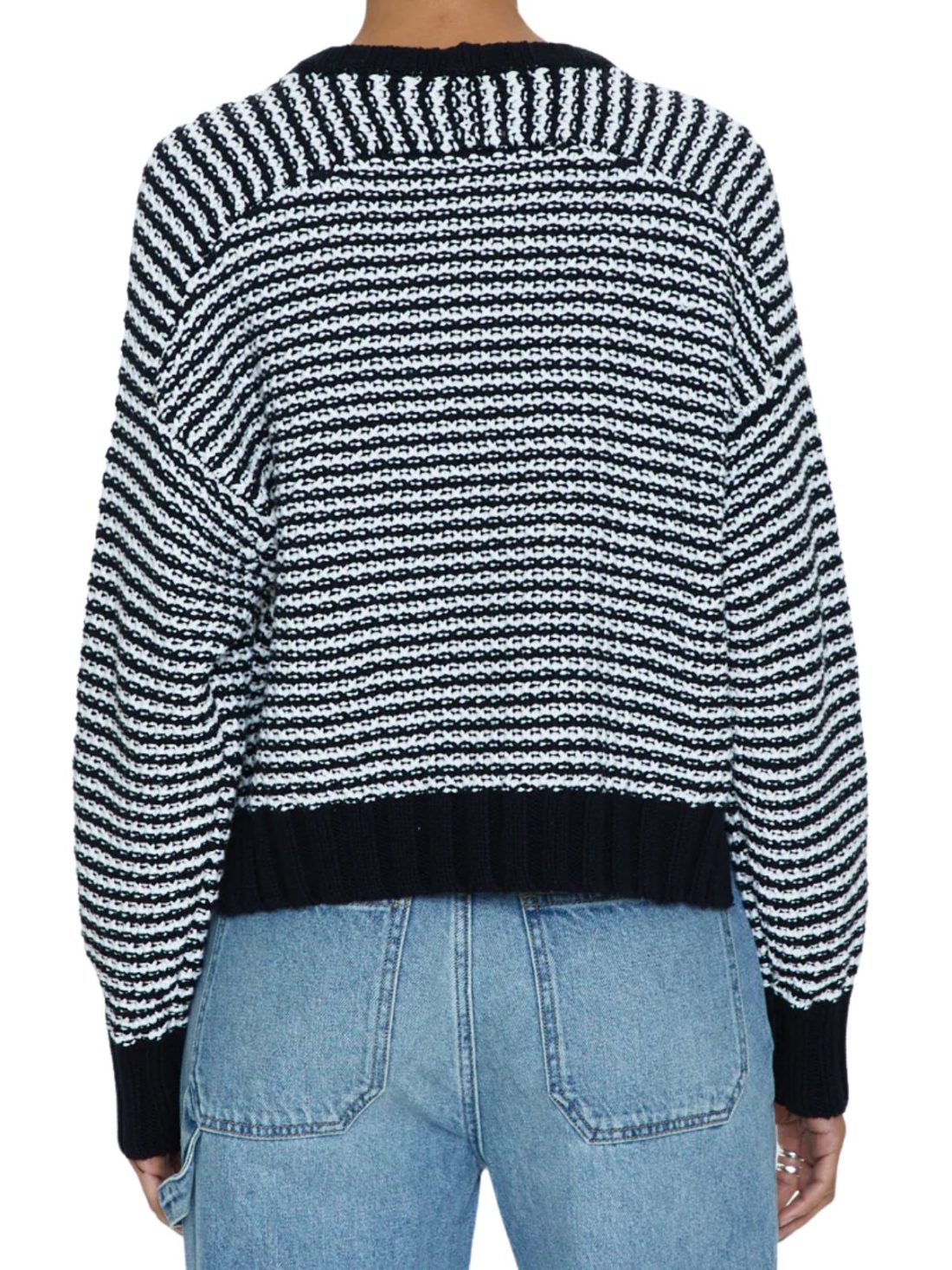 pistola adina stripe sweater in midnight/white