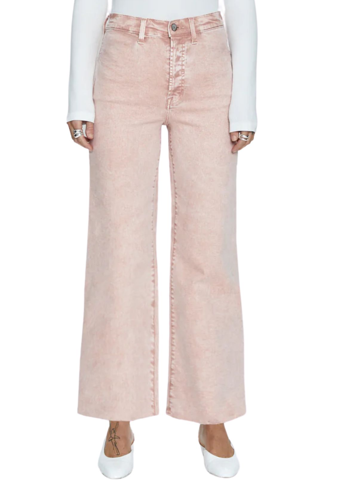 Pink Low-rise cotton-corduroy flared trousers, ERL
