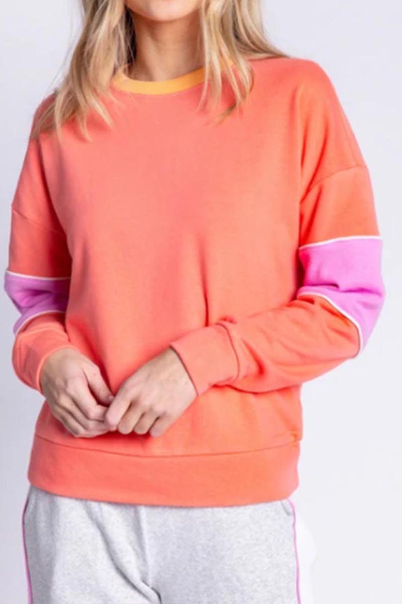 pj salvage ls perfect match top in coral 100505