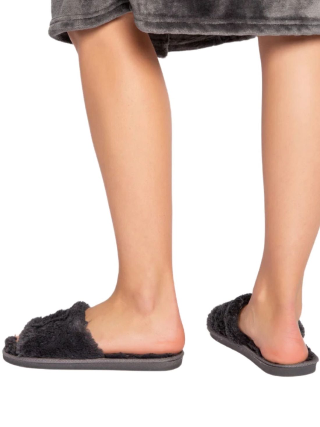 pj salvage luxe plush slipper in charcoal