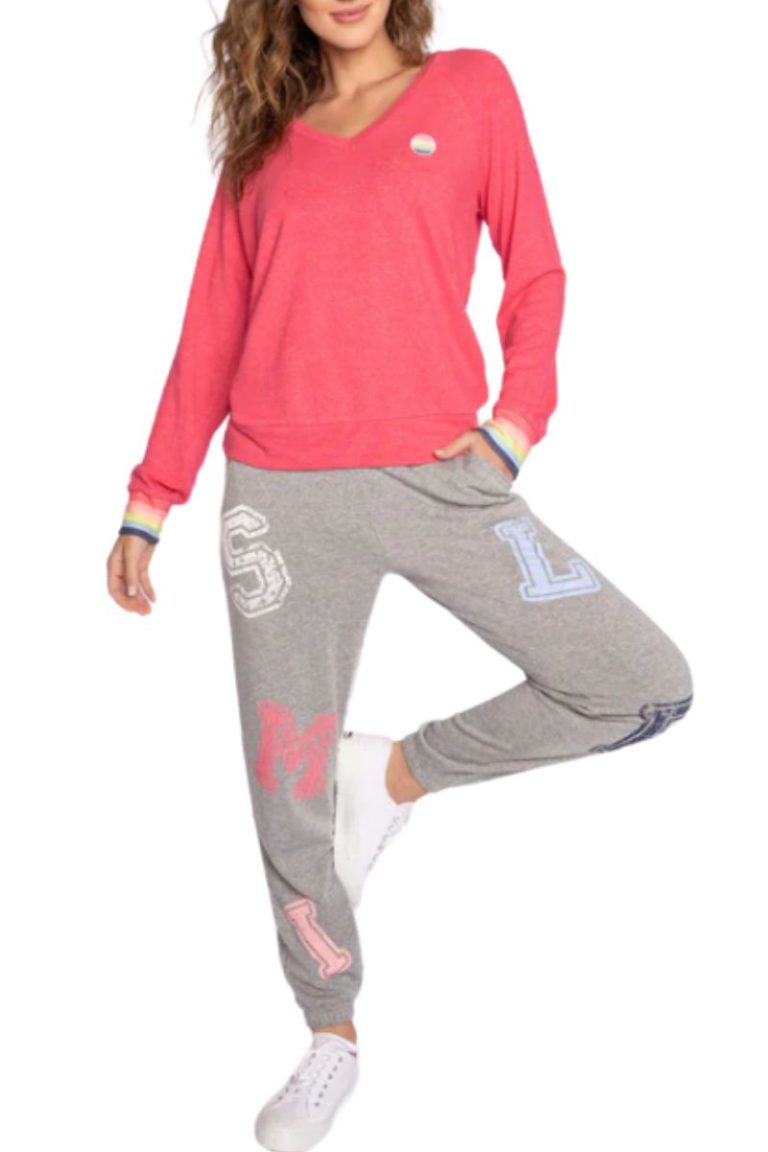 pj salvage smile jogger in heather grey