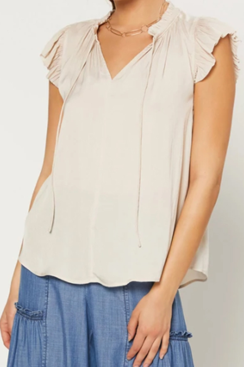 pleated blouse in ecru 100819