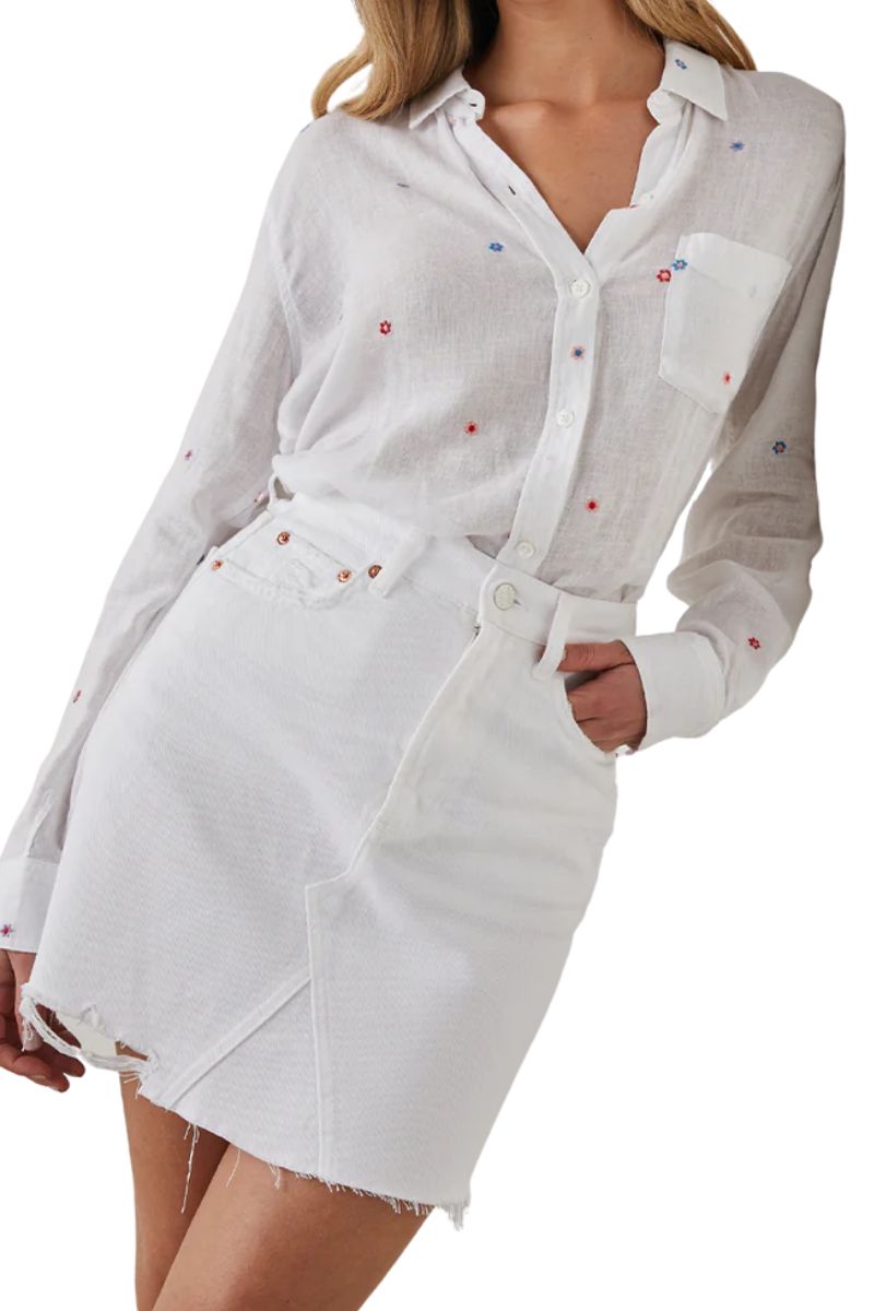 Rails Embroidered Daisy Button Up | Cotton Women's Clothing Boutique
