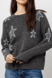 rails virgo stars sweater in charcoal with white stars 94583