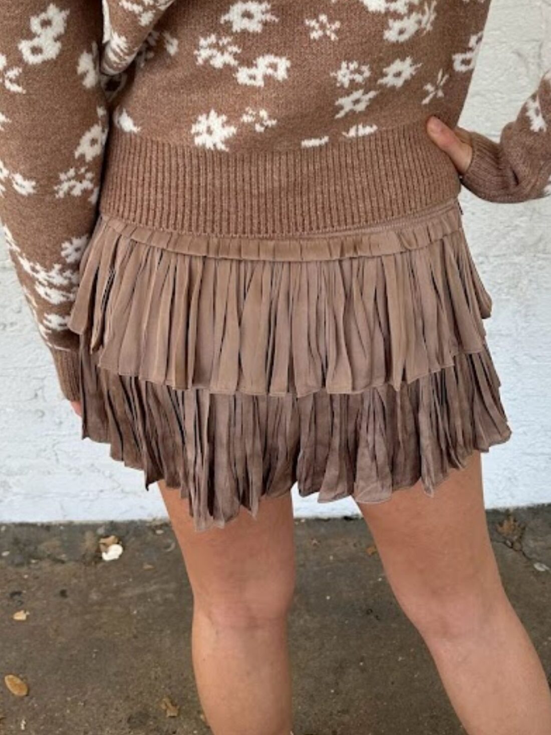 reset by jane silky smocked skirt in mocha