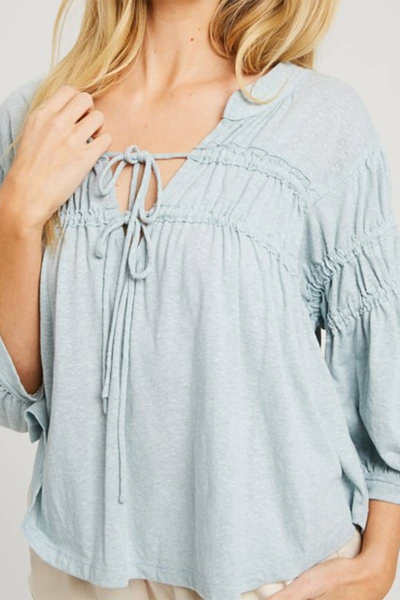 ruched knit top