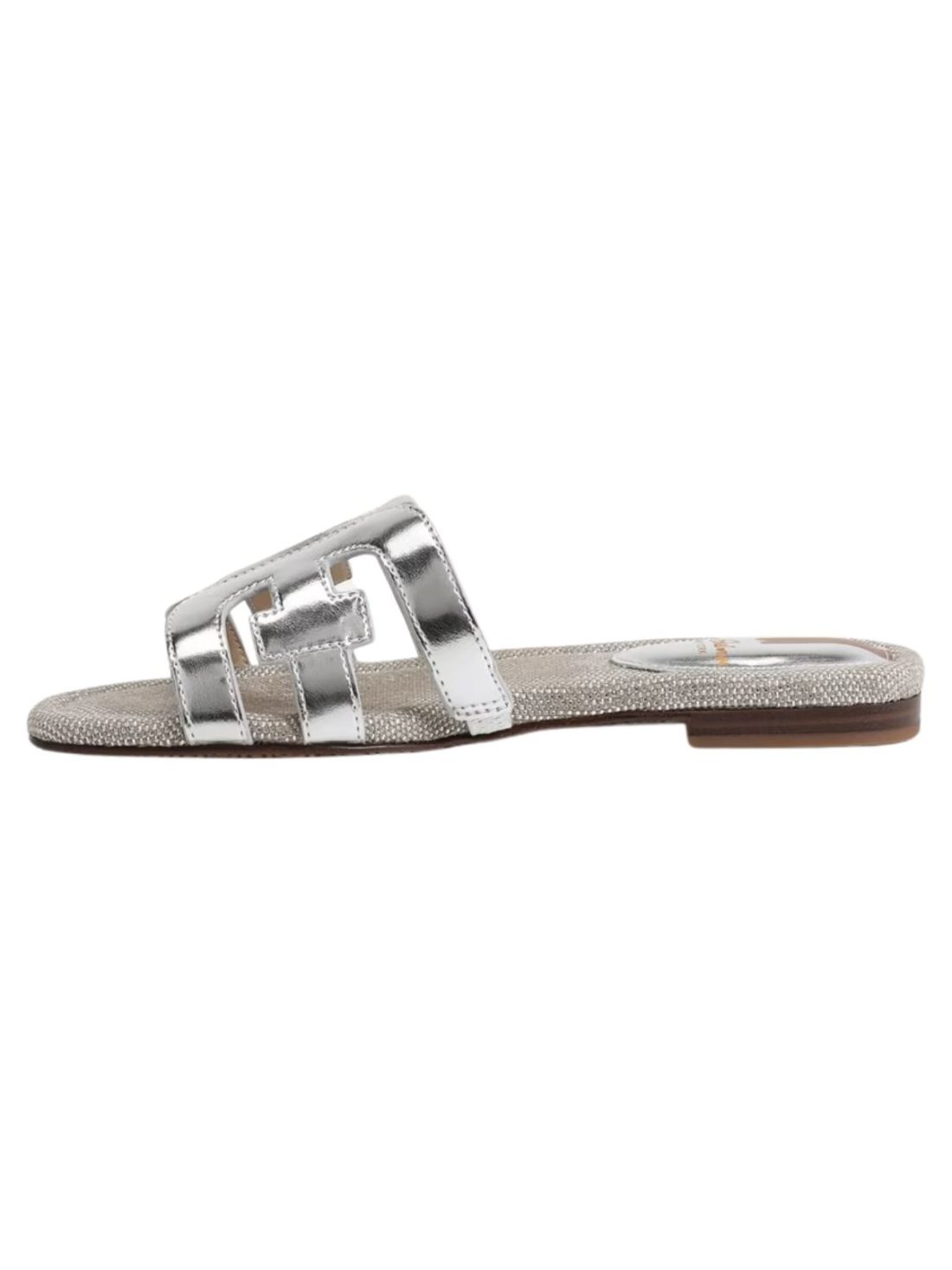 sam edelman bay sandal in silver/silver