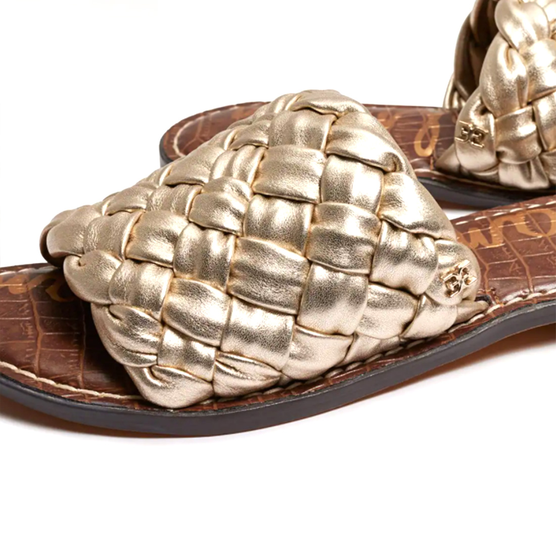 sam edelman griffin woven sandal in gold leaf jute leather 107344
