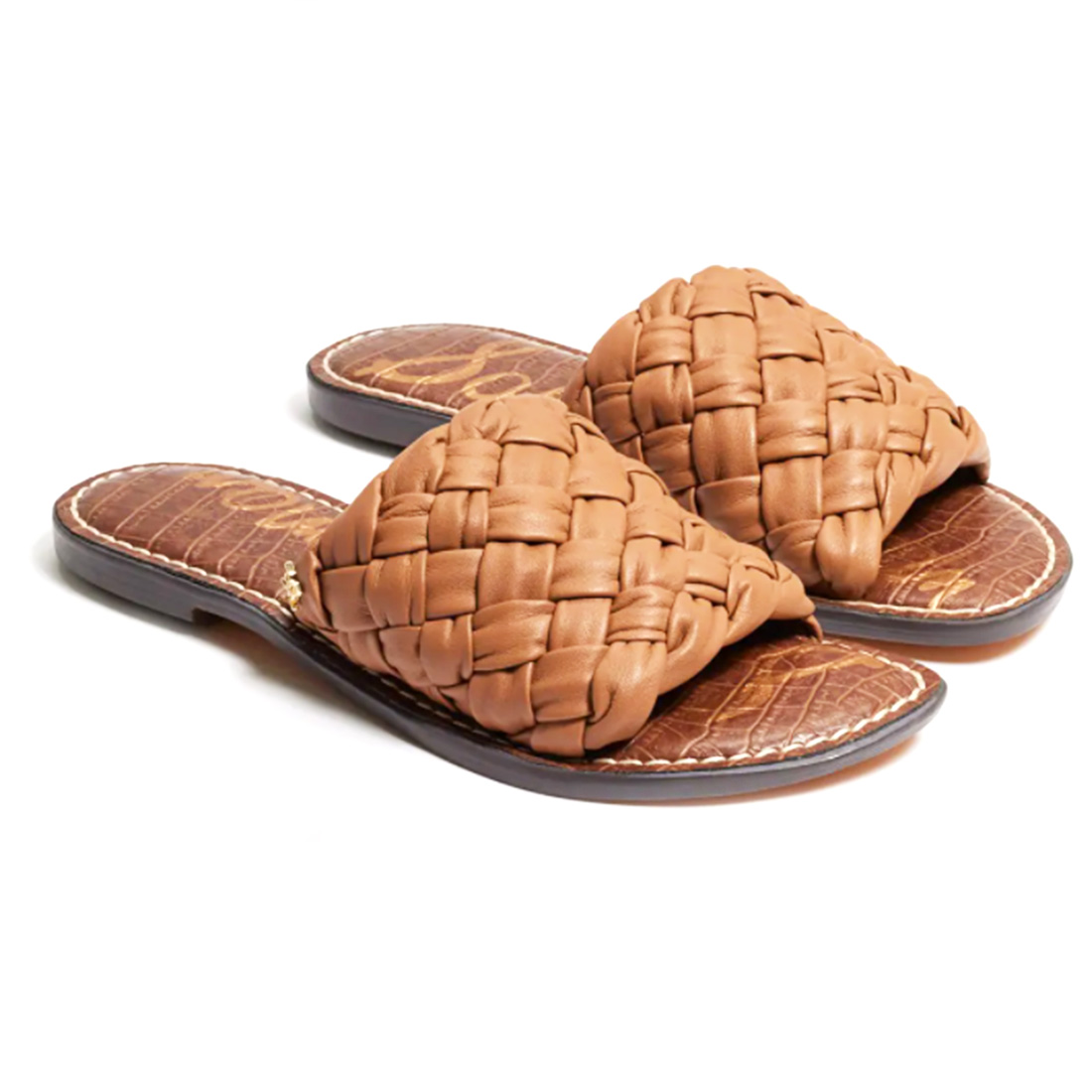 sam edelman griffin woven sandal in lt brown cuoio 106762
