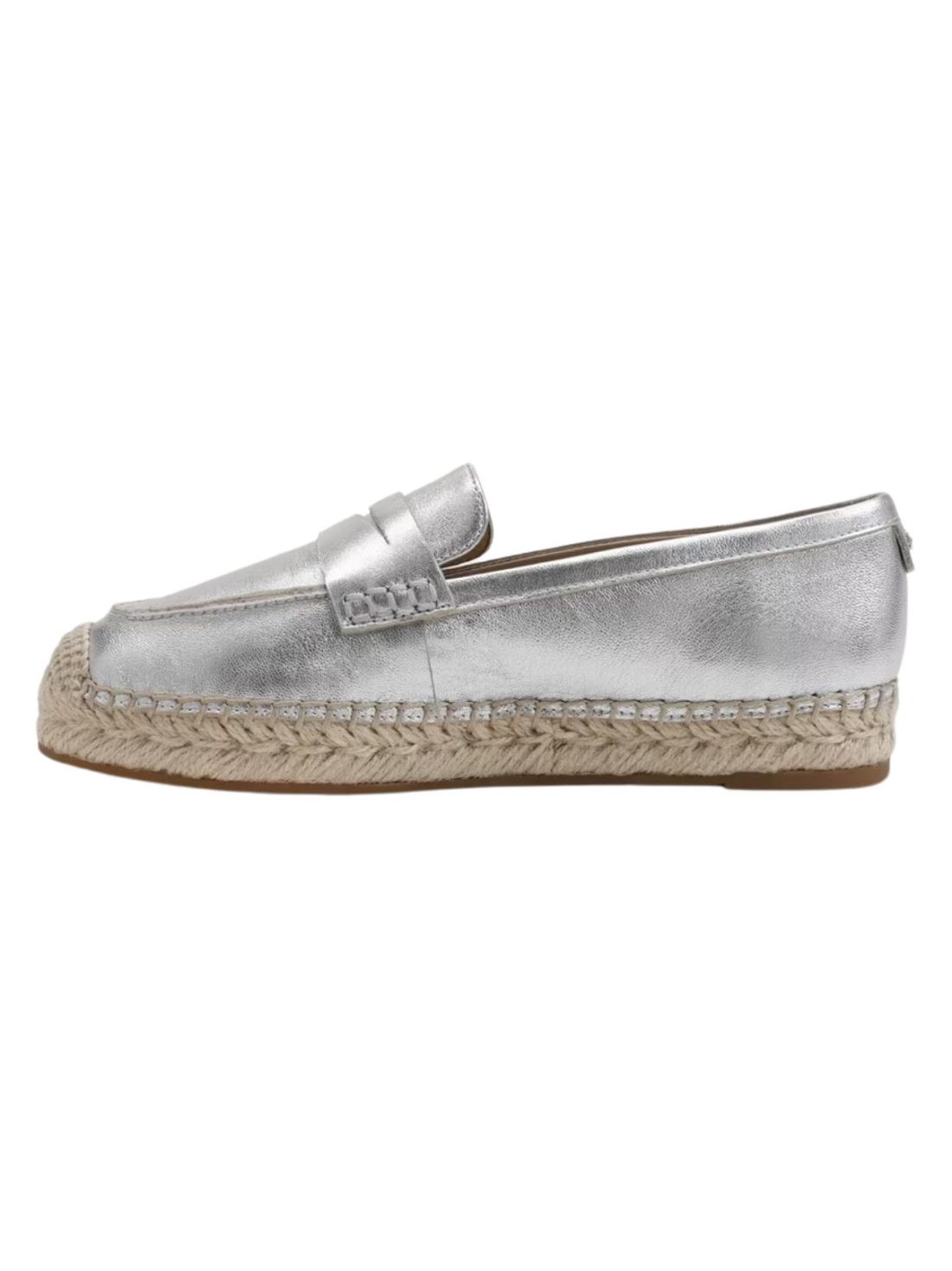 sam edelman kai espadrille flat loafer in soft silver