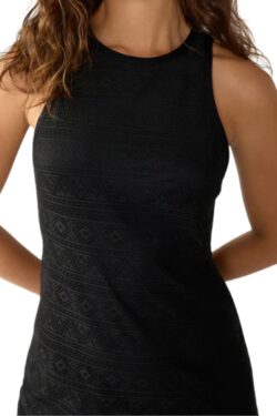 sanctuary halter crochet dress in black