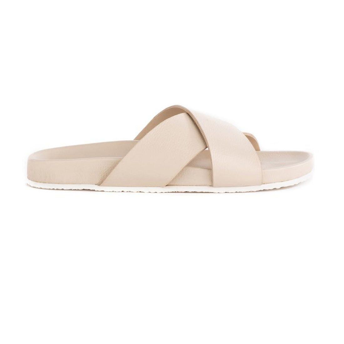 seychelles lighthearted slide in off white leather 84447