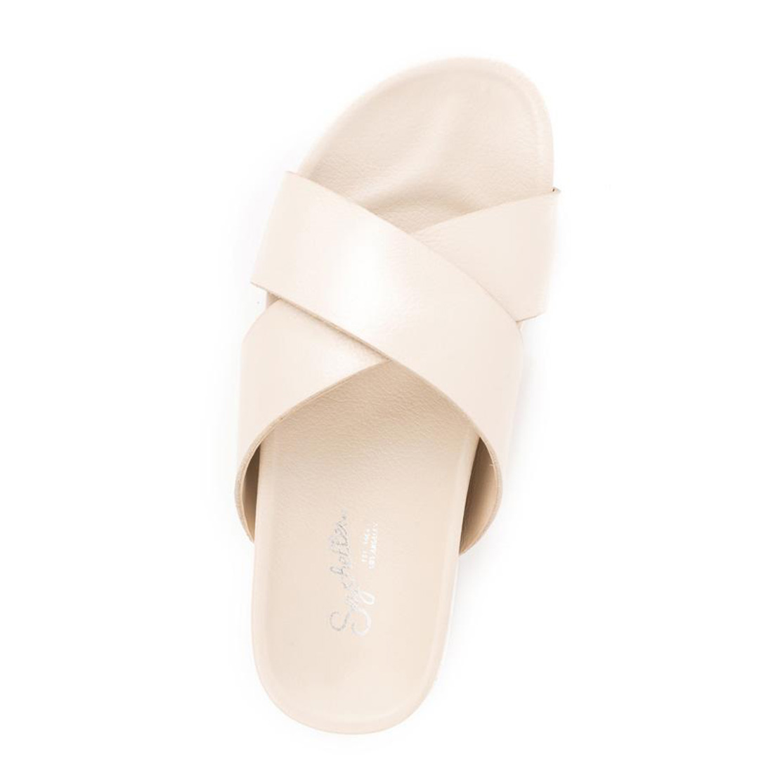 seychelles lighthearted slide in off white leather 84447