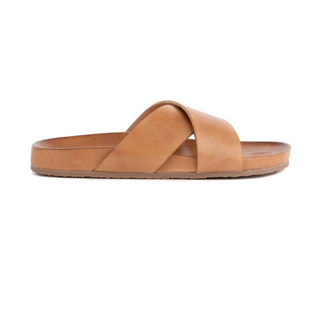 seychelles lighthearted slide in tan leather 84717