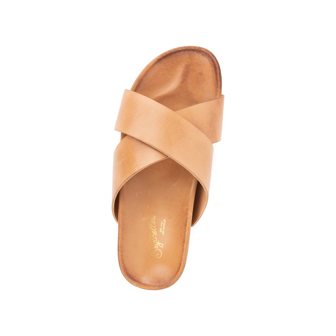 seychelles lighthearted slide in tan leather 84717
