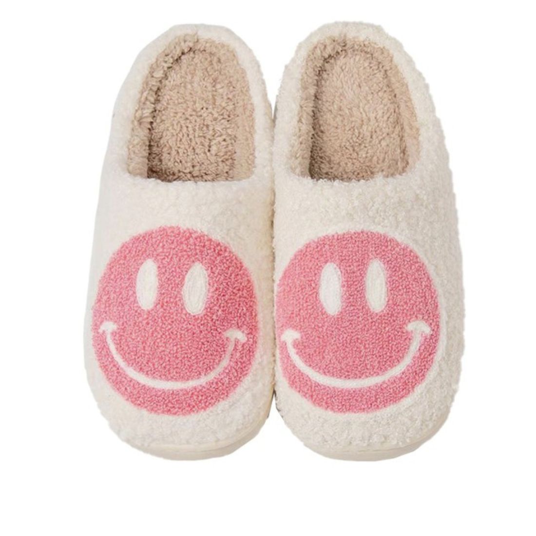 smiley face slipper in pink 111290