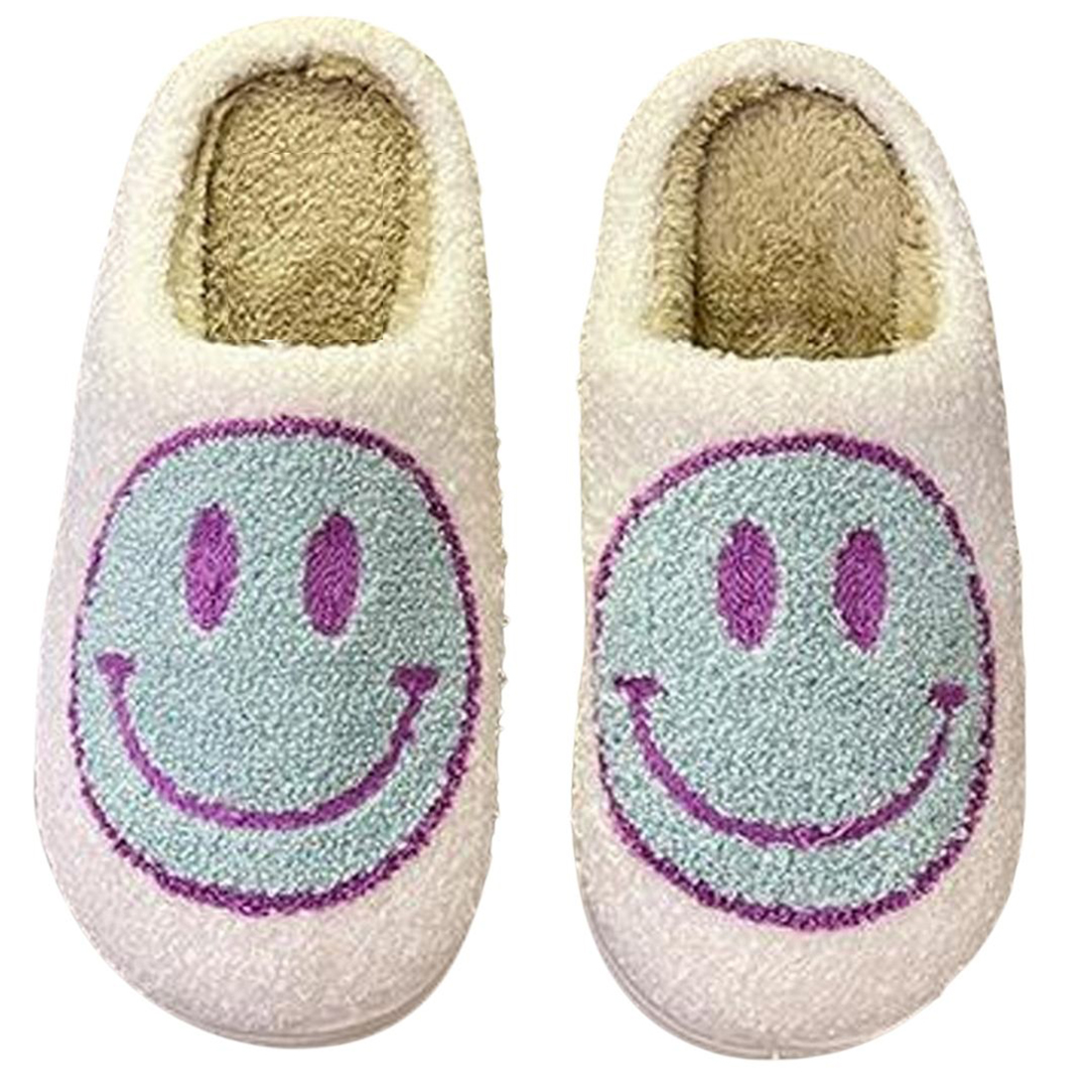 smiley face slipper in tealpurple 102340