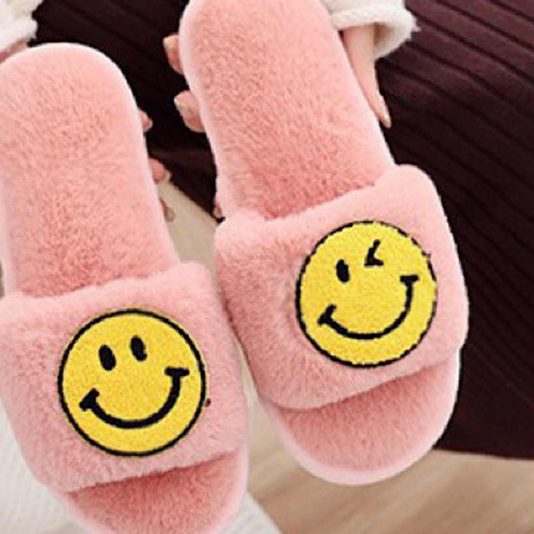smiley open slipper in pink 104934
