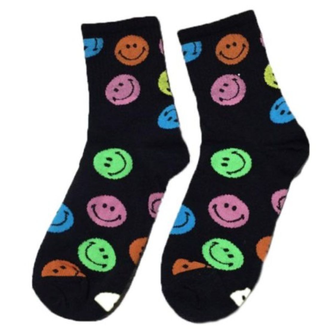 smiley socks in black multi 111315