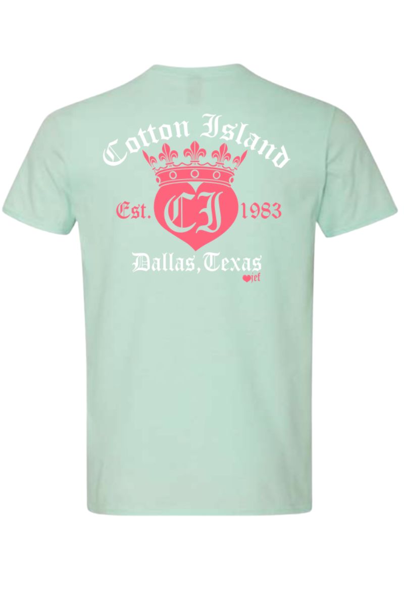 ss teal ice tee with coralwhite 112087