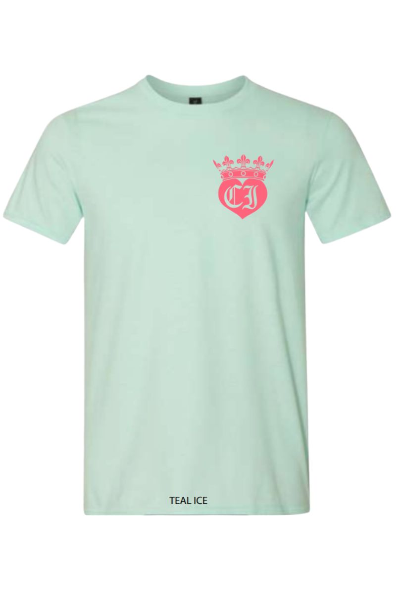 ss teal ice tee with coralwhite 112087