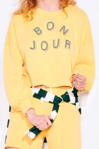 sundry bonjour sweatshirt in candlelight 94811