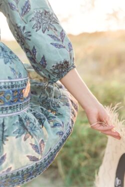 victoria dunn sunflower dress in cornflower