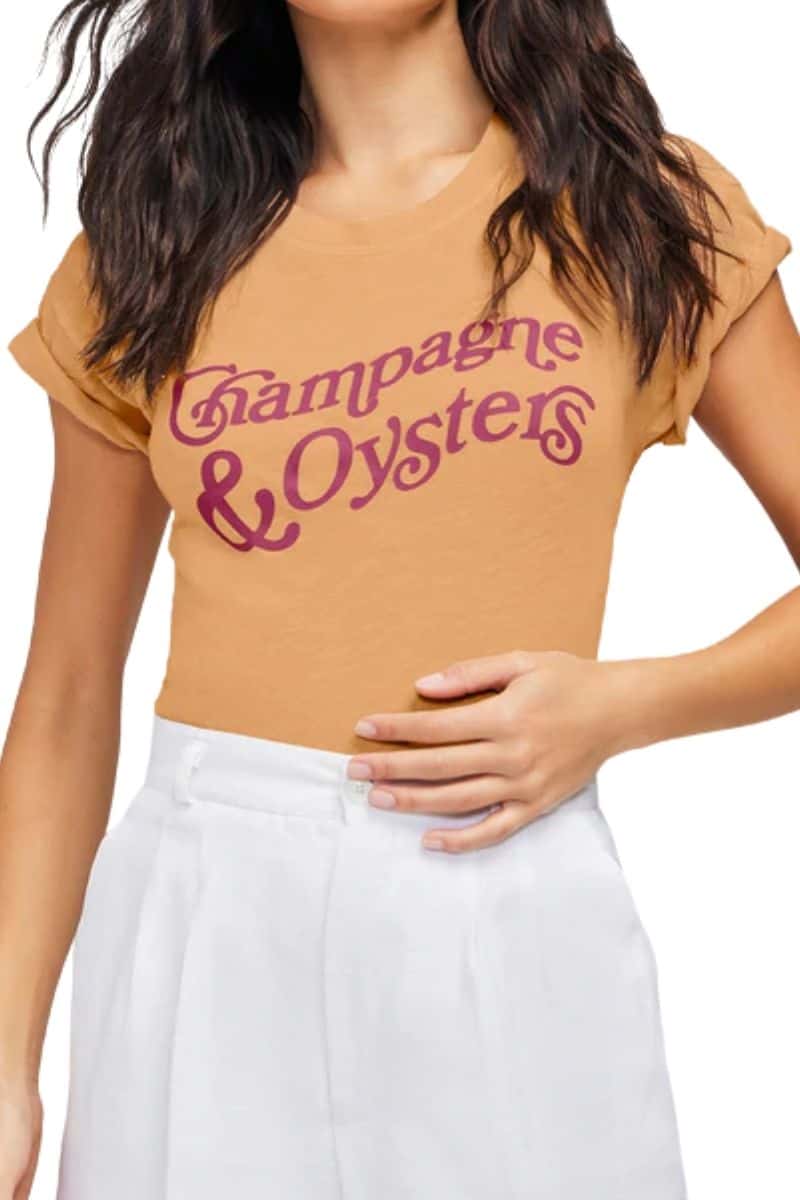 wildfox champagne oysters caramel cream tee 109476