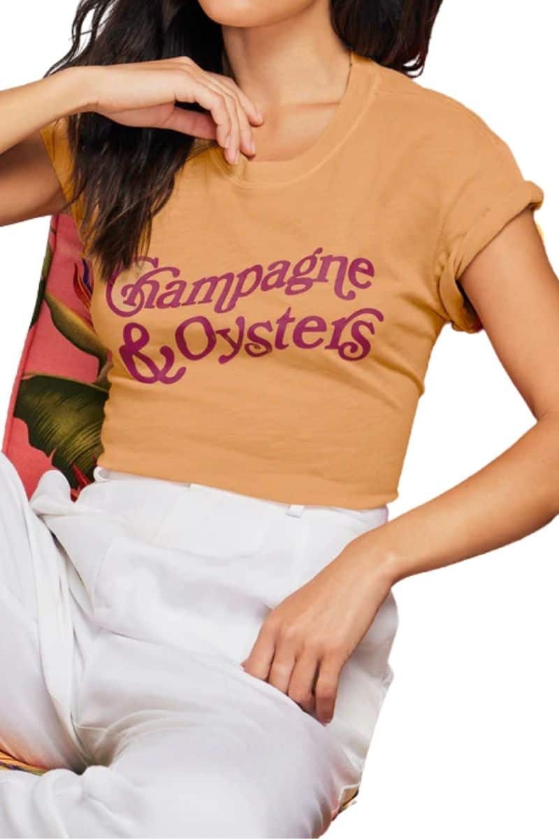 wildfox champagne oysters caramel cream tee 109476