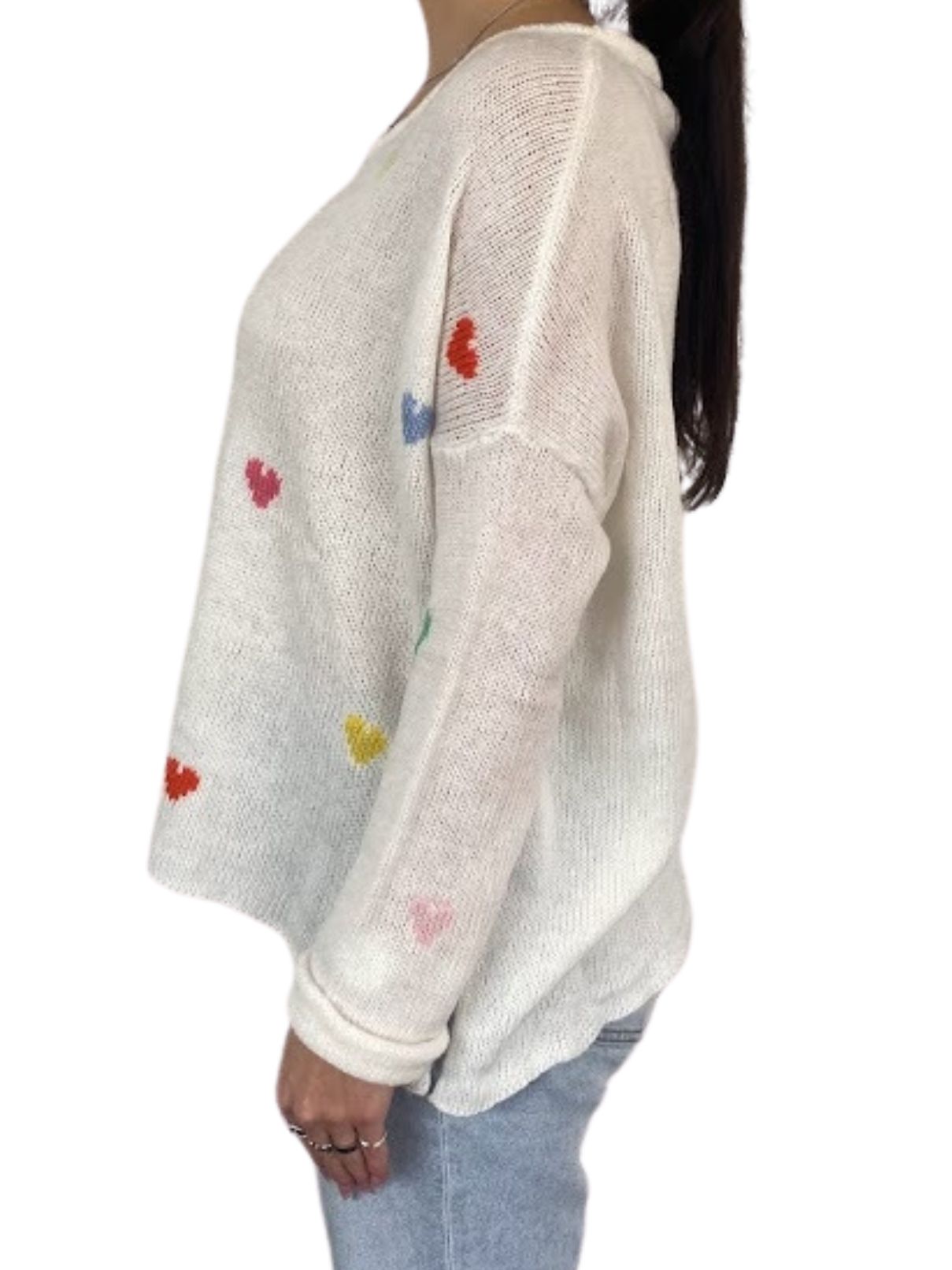 wooden ships rainbow hearts crew in lightweight pure snow/multi