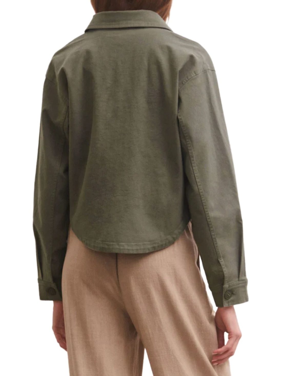 z supply all day cropped twill in evergreen