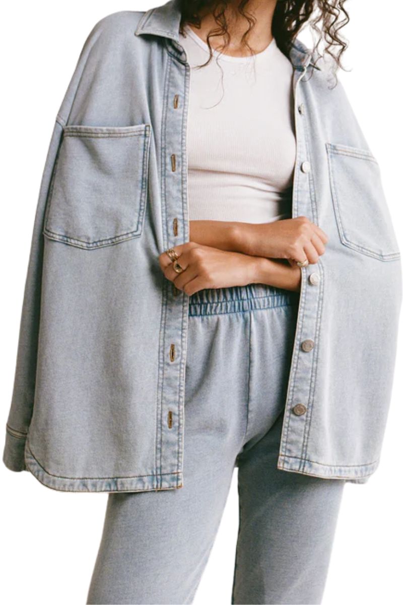 Z Supply All Knit Denim Washed Indigo Jacket | Cotton Island Women's Clothing Boutique