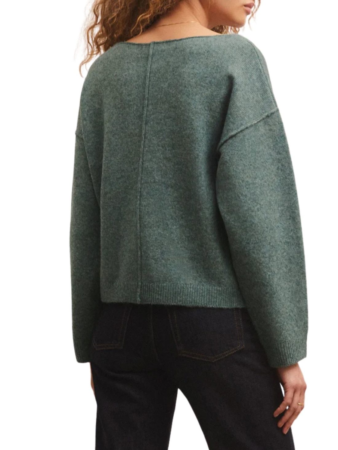 z supply everyday pullover sweater in calypso green