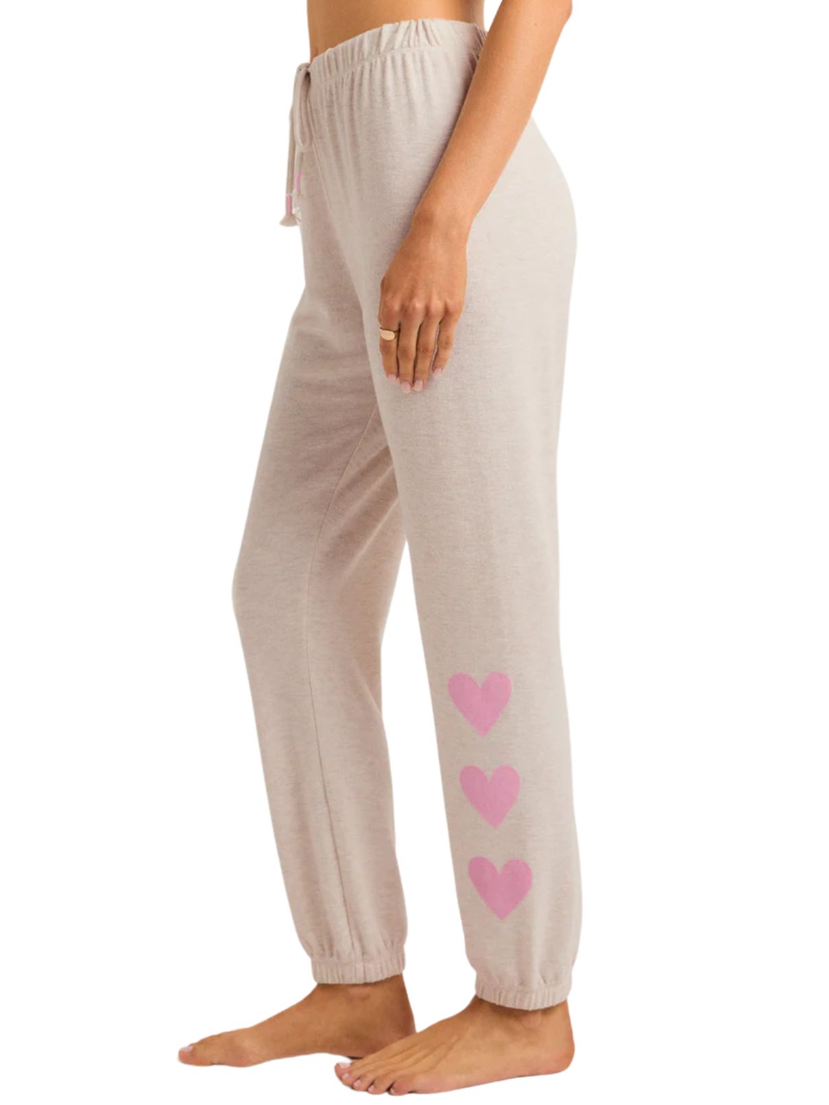 z supply heart to heart jogger in heather linen
