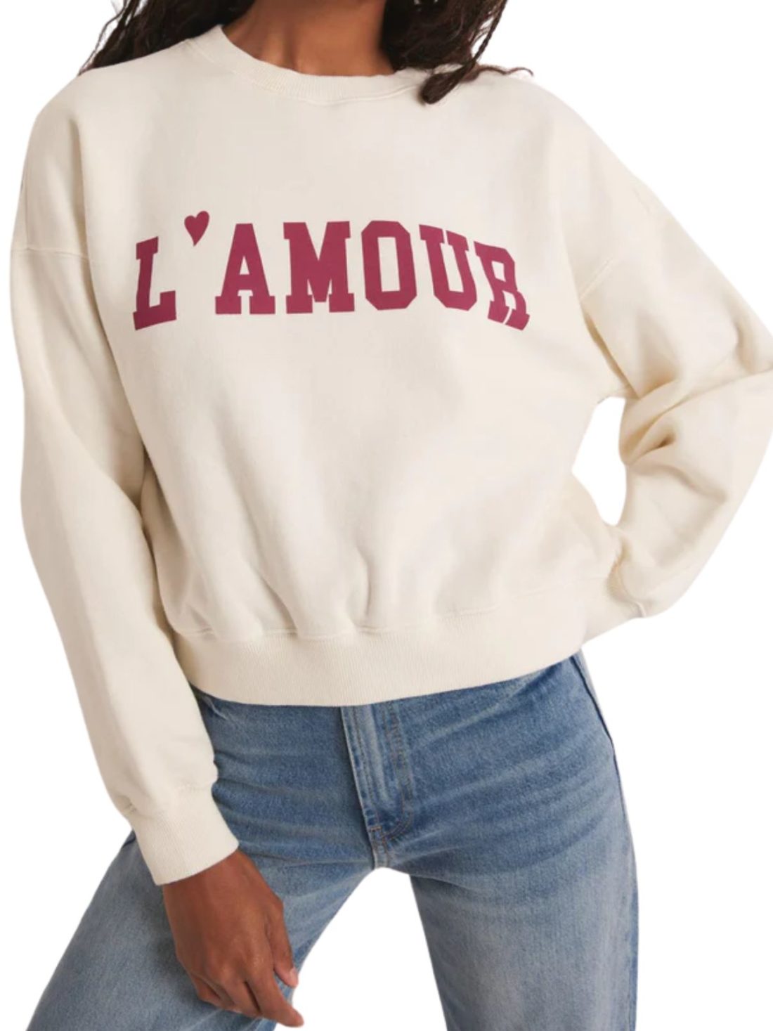 z supply l'amour sweatshirt in sandstone