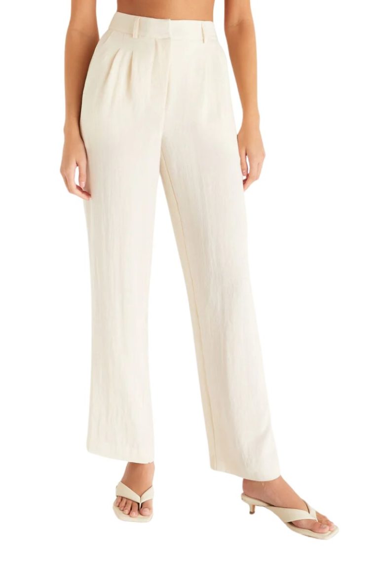 z supply lucy airy pant in adobe white