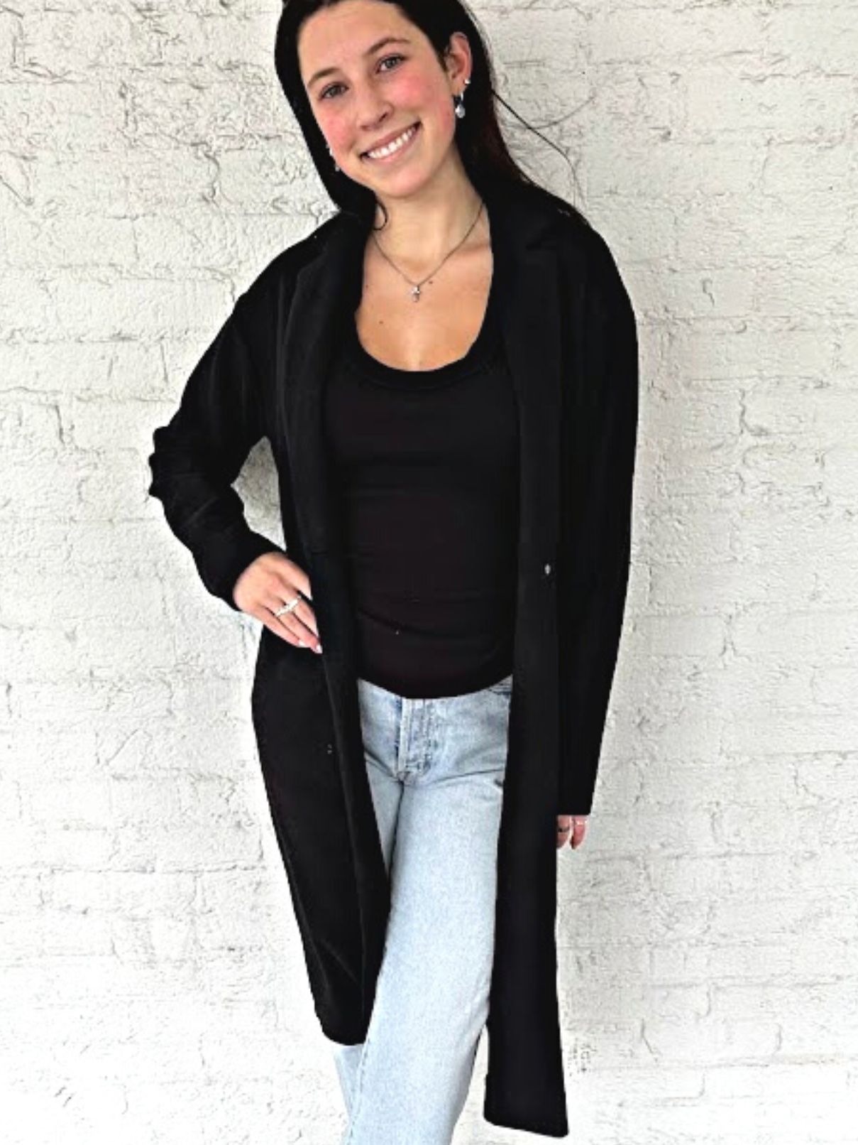 Z Supply Mason Knit Coat in Black  Cotton Island Women's Clothing Boutique