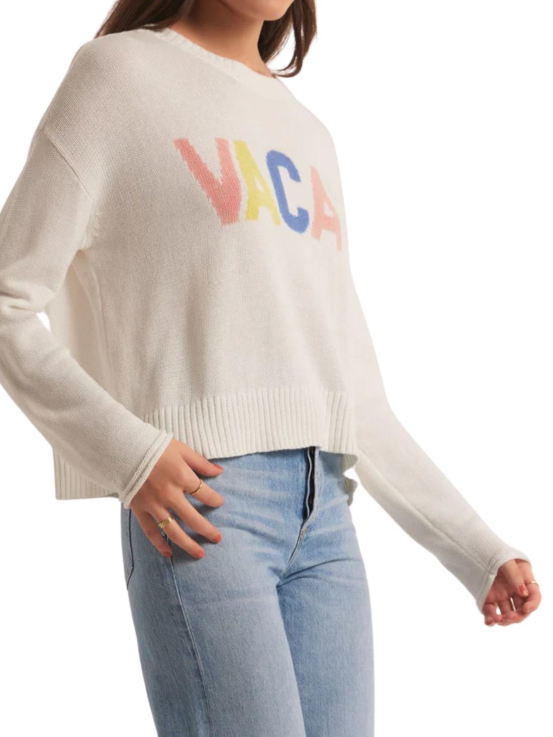 z supply sienna vacay sweater in white