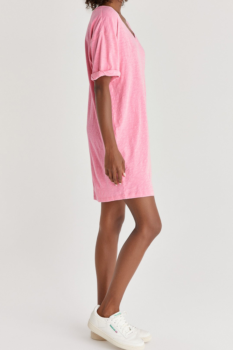z supply vneck teeshirt dress in flamingo 103118