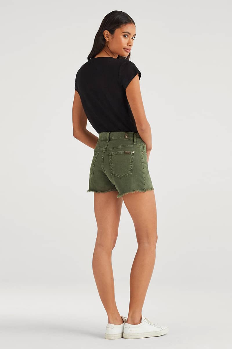 7 For All Mankind High Waist Vintage Cut Off in Army | Cotton Island ...