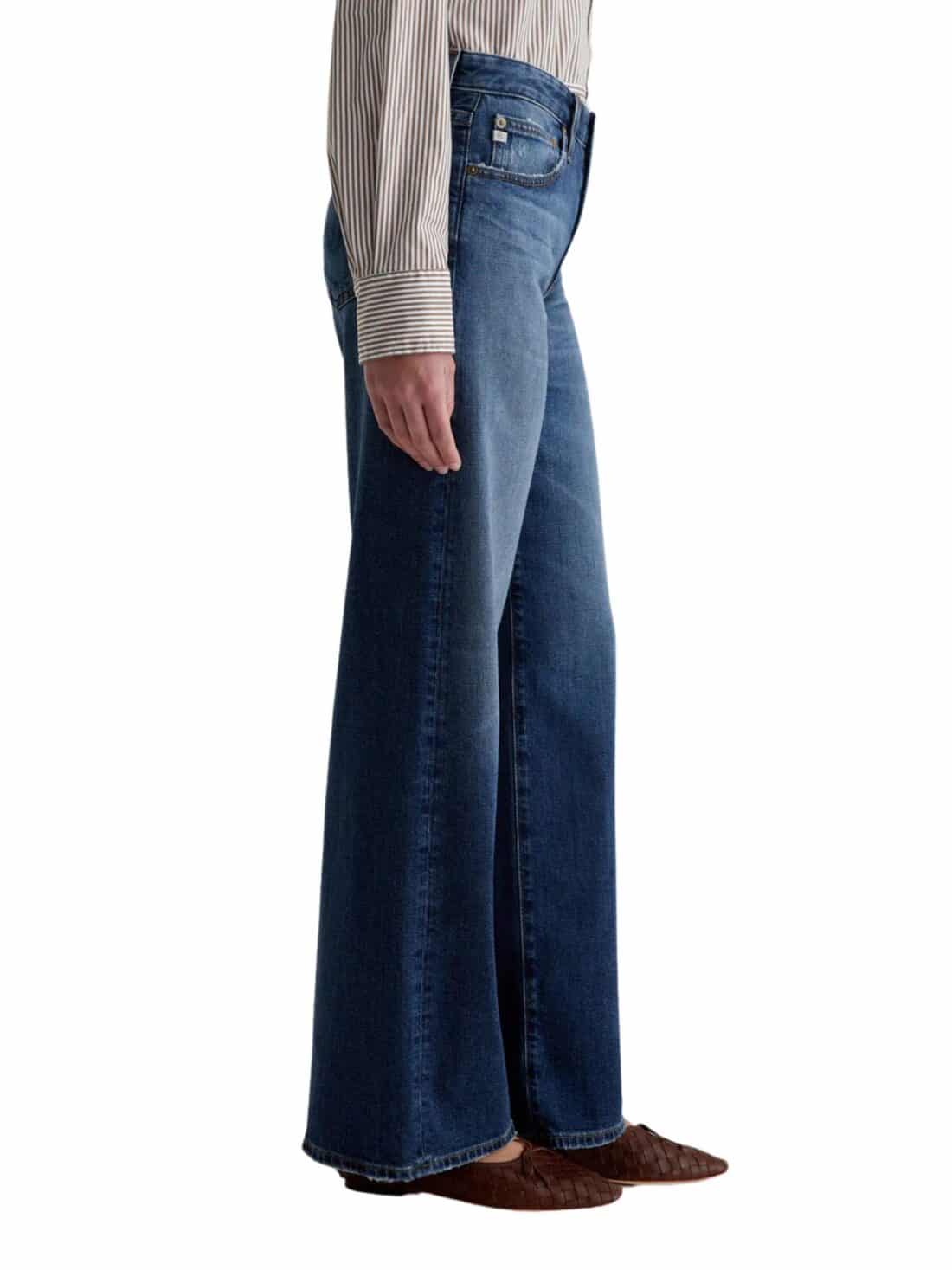 ag jeans adria wide leg jean in 10 yrs exposure