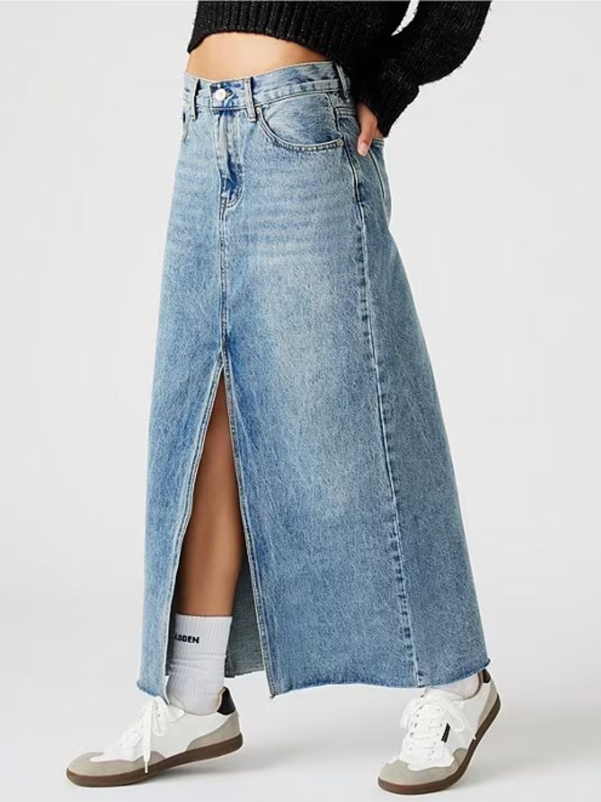 BB Dakota by Steve Madden Anani Denim Skirt in Lt Blue | Cotton Island ...