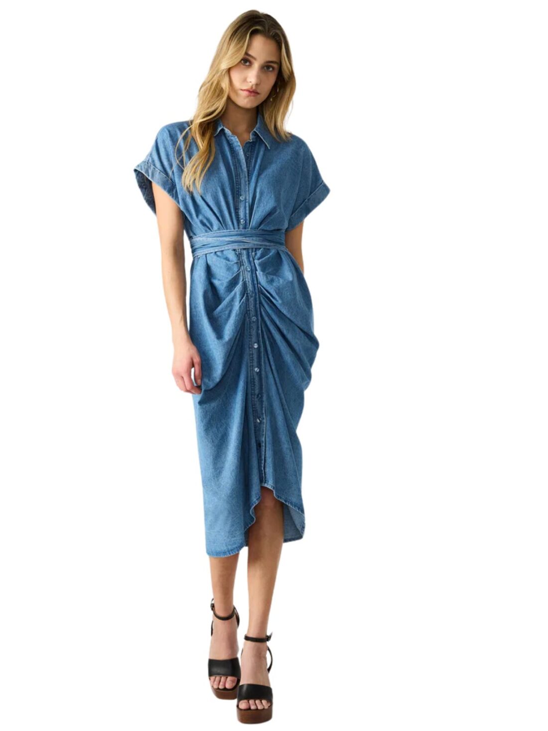 bb dakota by steve madden tori chambray blue dress