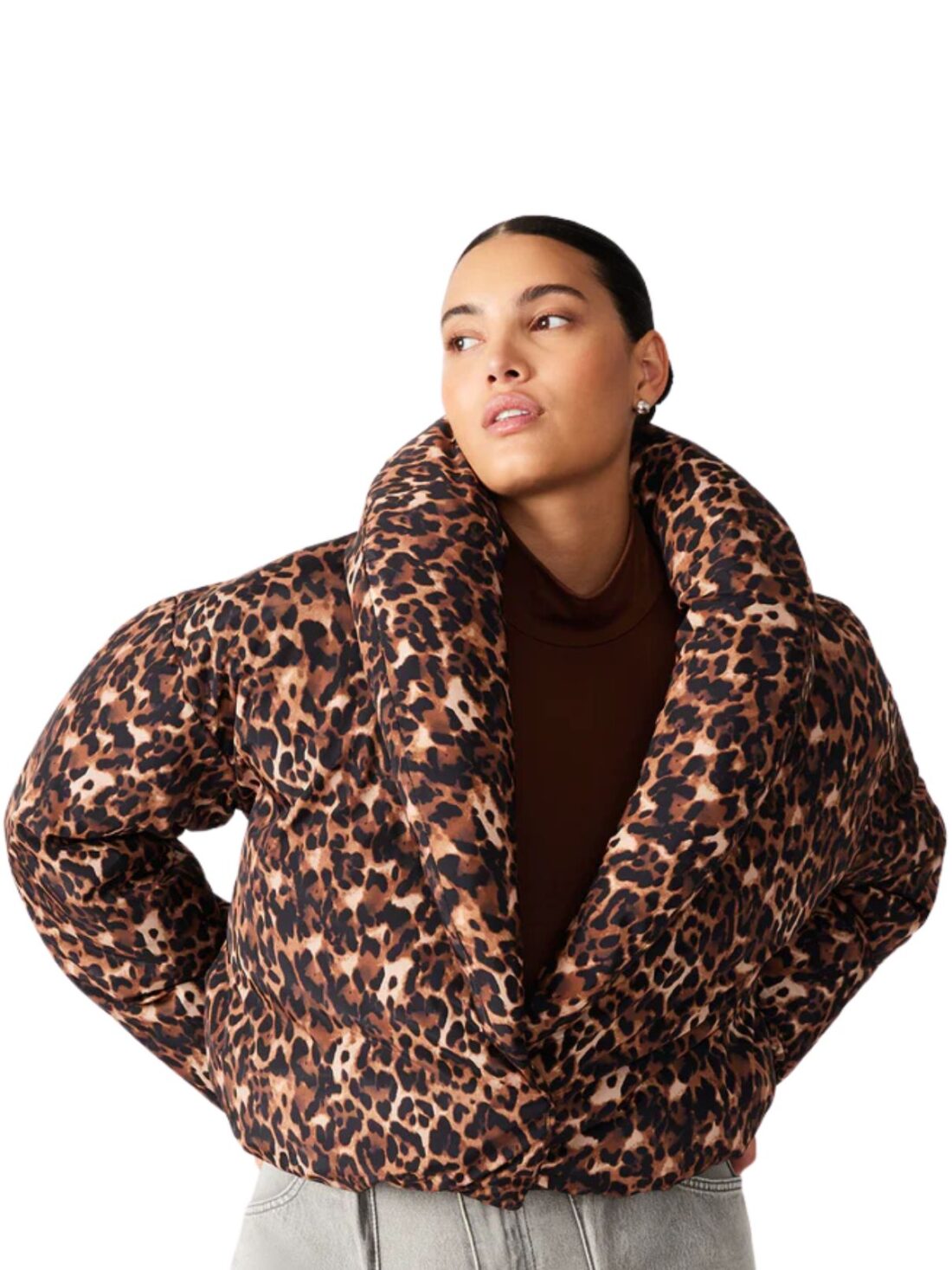 bb dakota evy coat in leopard