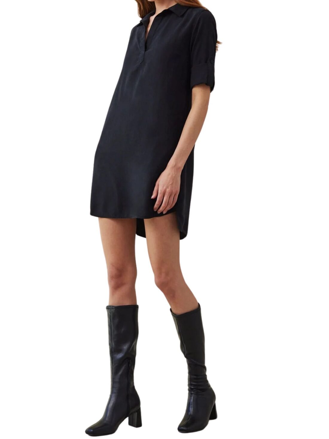 bella dahl a line dress in vintage black