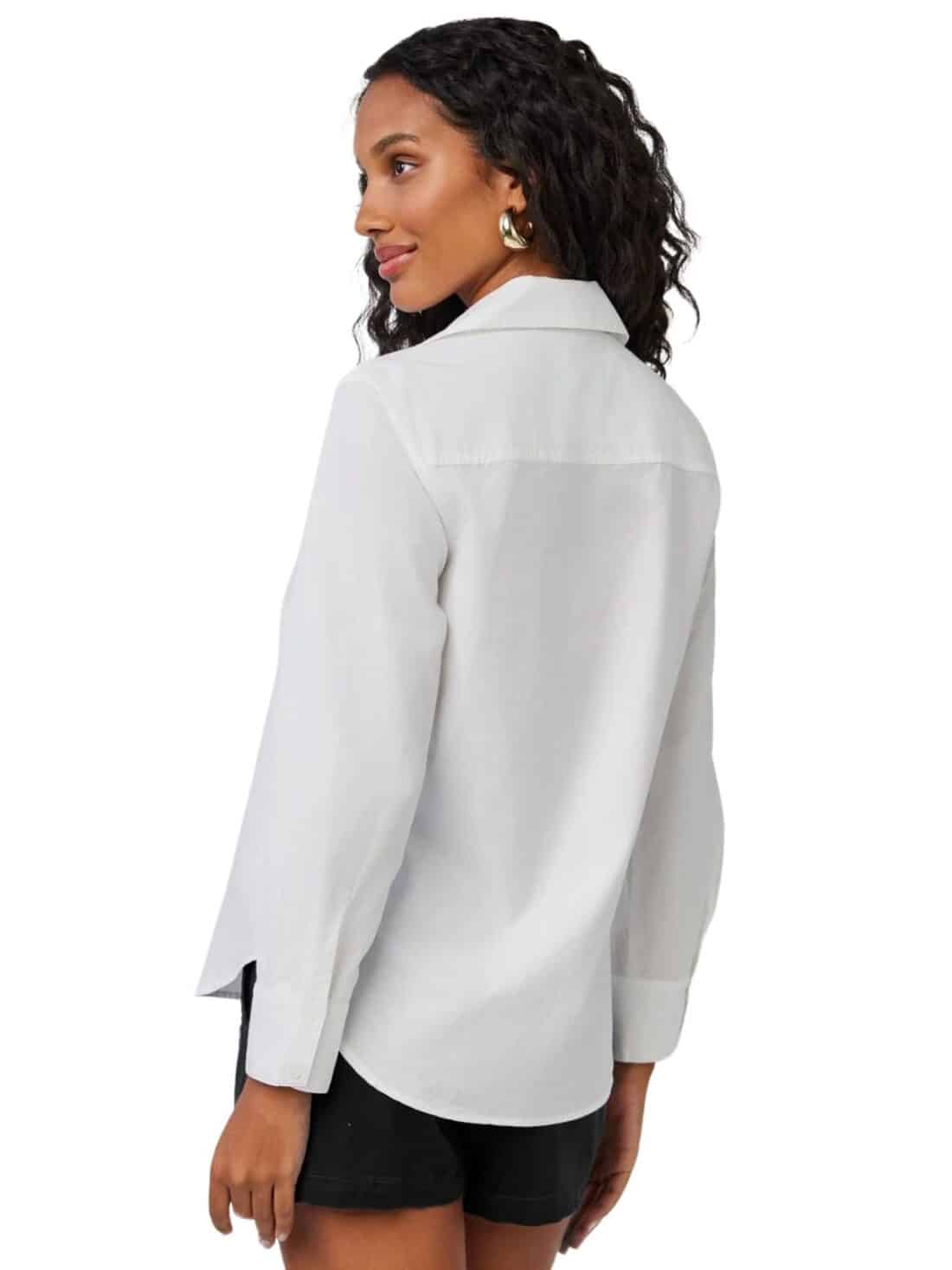 bella dahl clean wide collar shirt in white