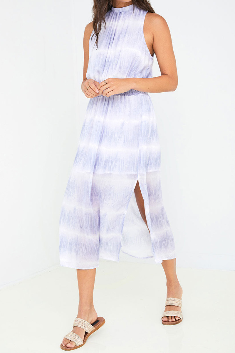 Bella Dahl Flowy Lilac Stripe Dress | Cotton Island Women's Clothing