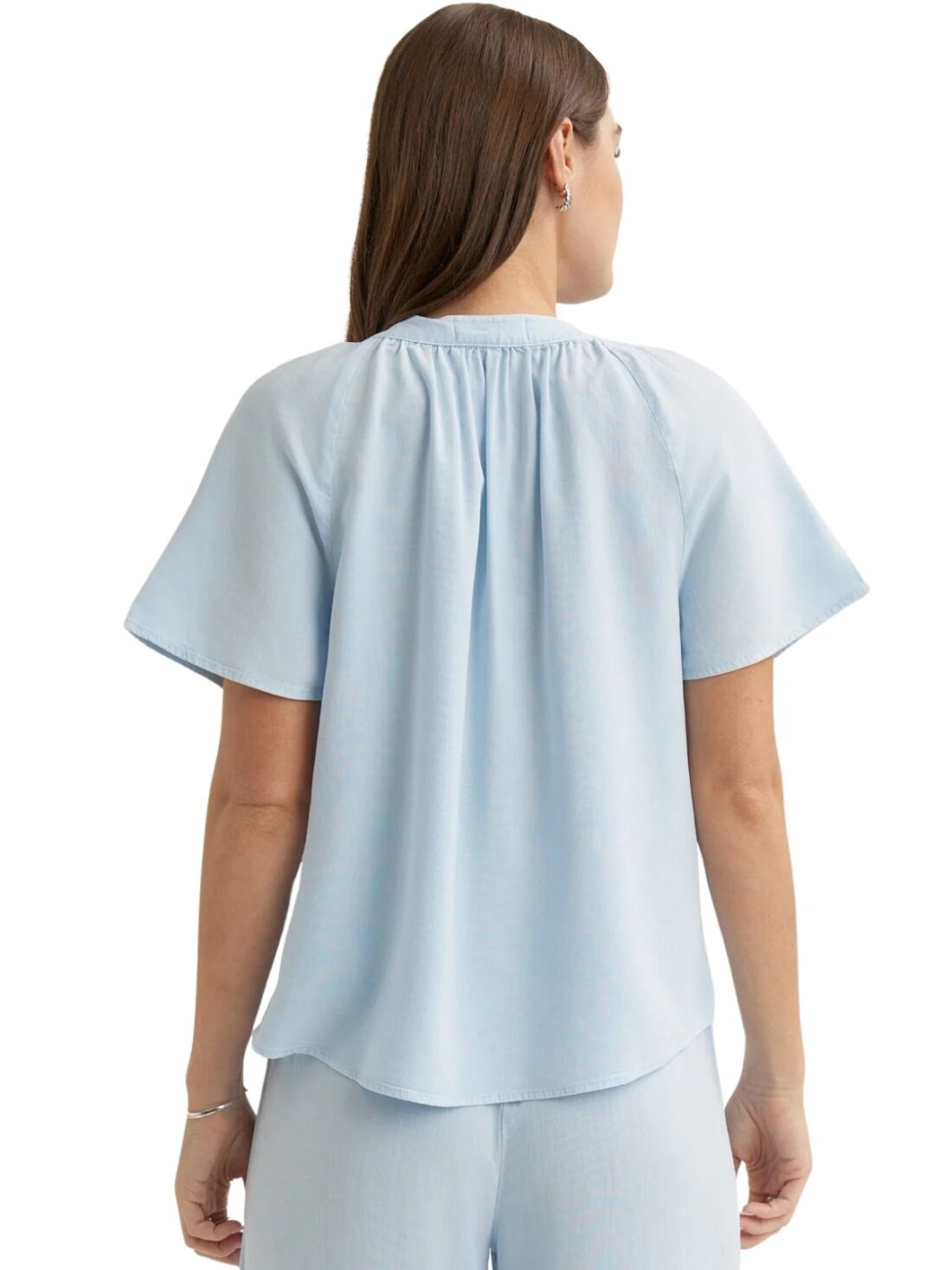 bella dahl flowy s/s pullover top in clear water