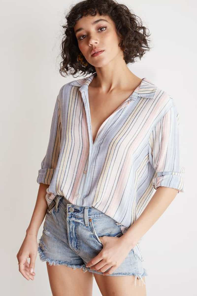 bella dahl fray hem shirt